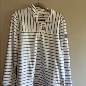 Women’s Vineyard Vines Blue and White Nautical Sweatshirt